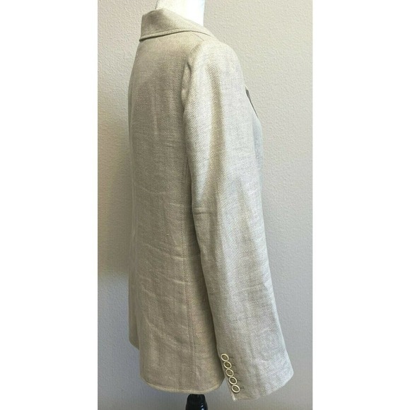 PROENZA SCHOULER Linen Blazer Jacket Size 8 Beige Pockets - Picture 5 of 12